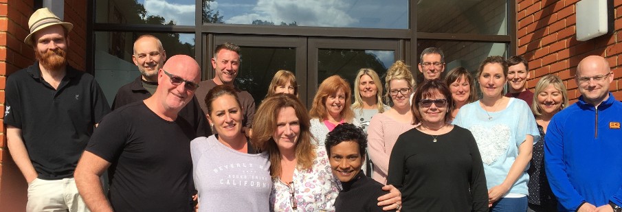 Hypnotherapist Training group during a coffee break